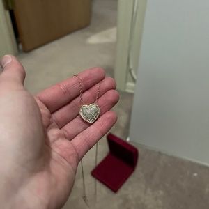 Affinity 14k gold diamond heart necklace